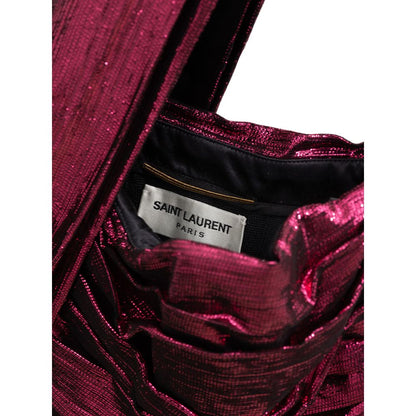 Saint Laurent Fuchsia One Shoulder Disco Mini Dress