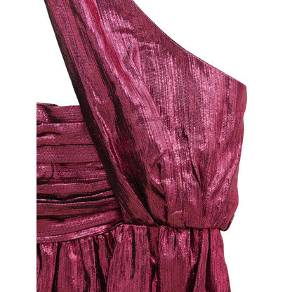 Saint Laurent Fuchsia One Shoulder Disco Mini Dress