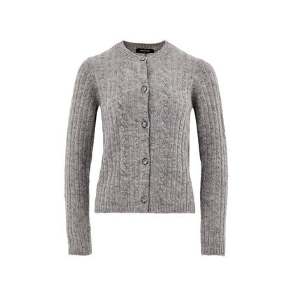 Gran Sasso Gray Wool Cardigan - Elegant Cable-Knit Comfort