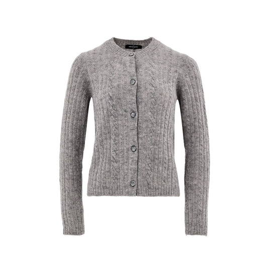 Gran Sasso Gray Wool Cardigan - Elegant Cable-Knit Comfort