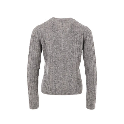 Gran Sasso Gray Wool Cardigan - Elegant Cable-Knit Comfort