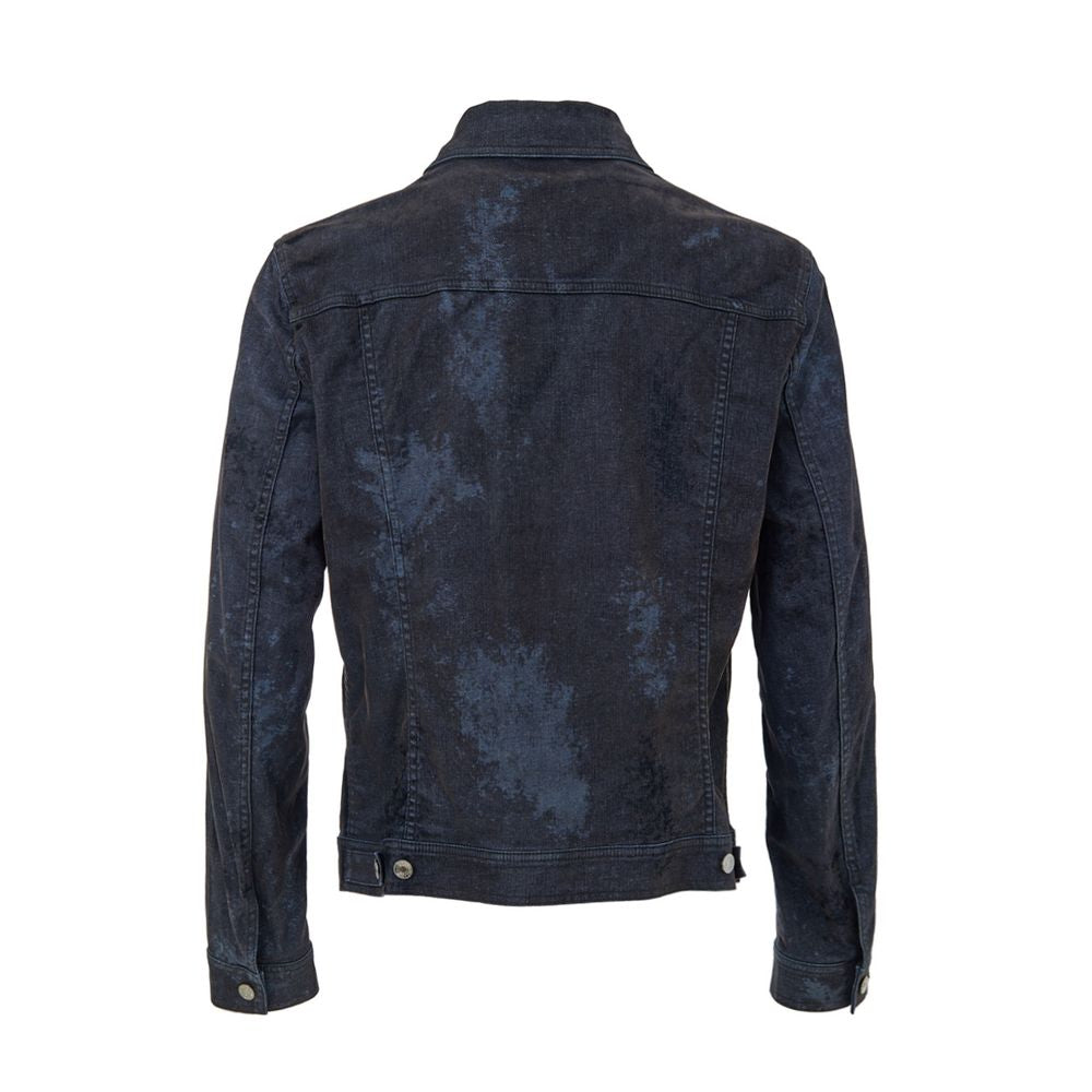 Dolce & Gabbana Dark Blue/Grey Coated-Effect Cotton Denim Jacket