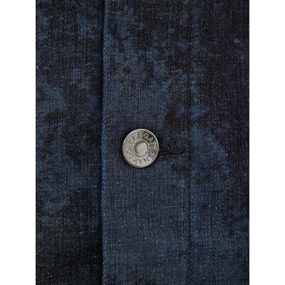 Dolce & Gabbana Dark Blue/Grey Coated-Effect Cotton Denim Jacket