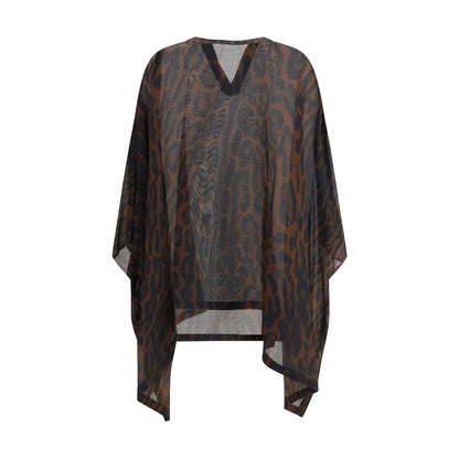 Tom Ford Brown Leopard Silk Blend Kaftan Dress
