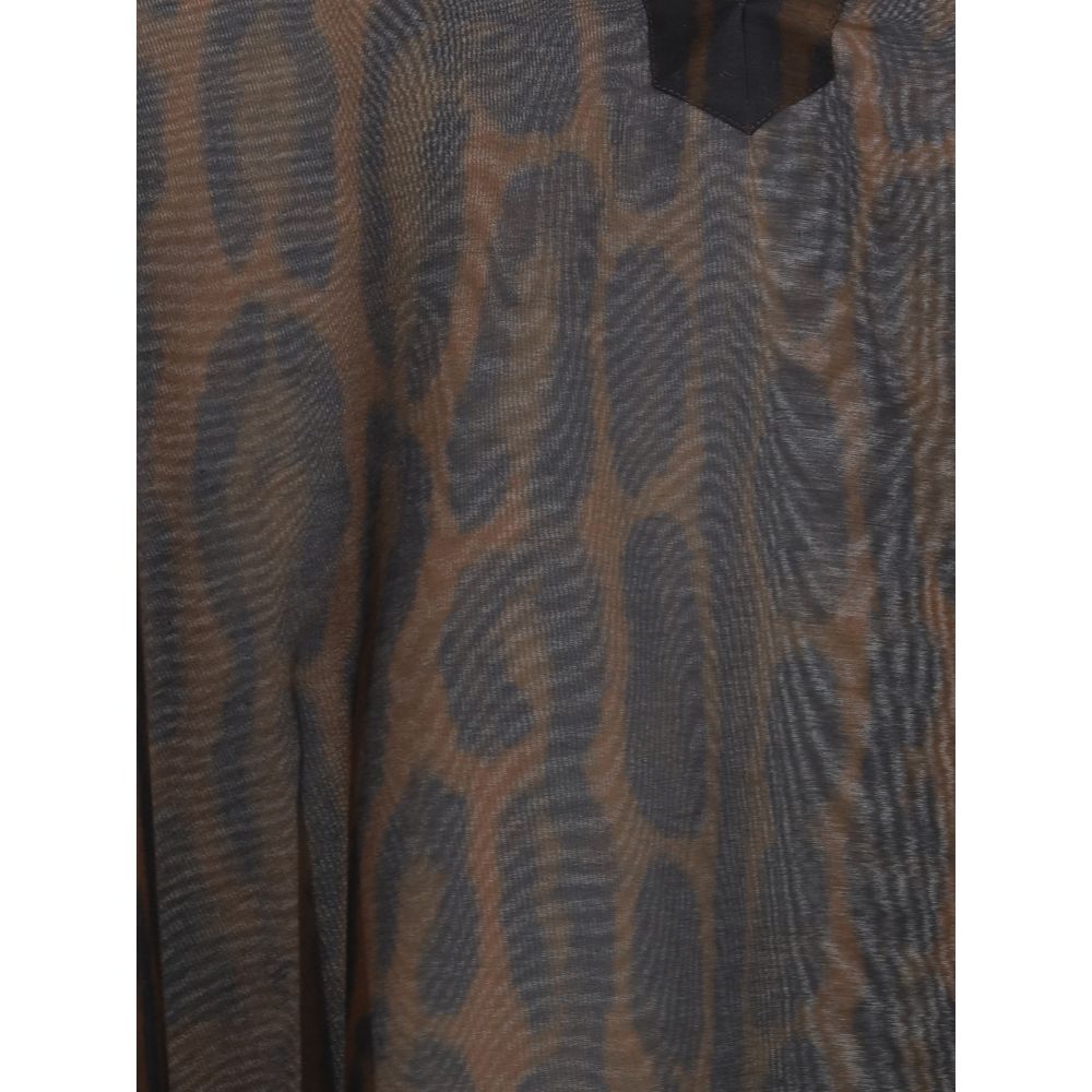 Tom Ford Brown Leopard Silk Blend Kaftan Dress