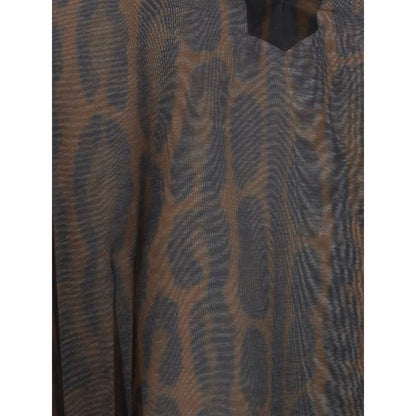 Tom Ford Brown Leopard Silk Blend Kaftan Dress