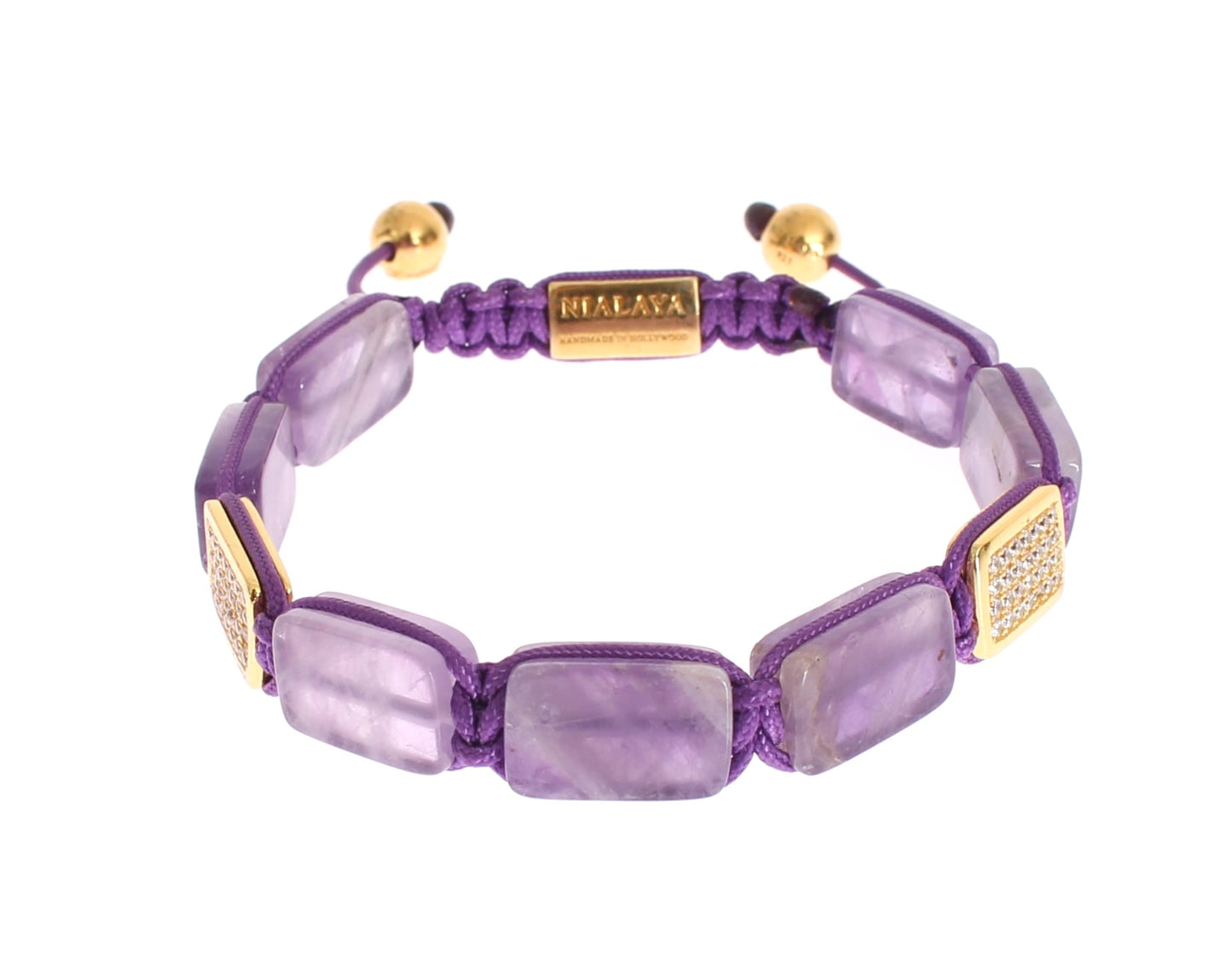  - Dazzling Diamond Gold-Plated Amethyst Bracelet