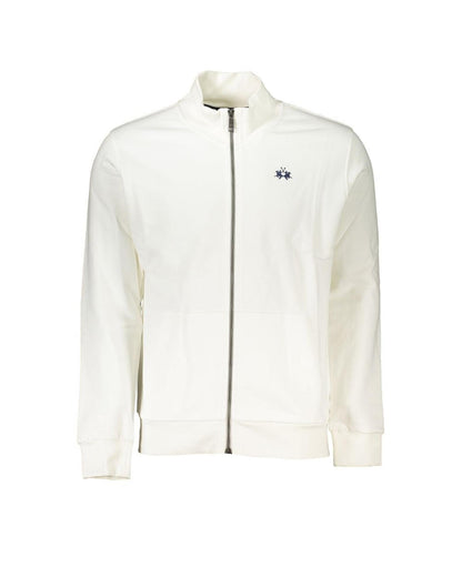La Martina White Cotton Sweatshirt