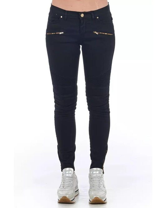 Frankie Morello Black Cotton Skinny Jeans