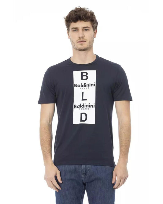 Baldinini Trend Blue Cotton T-Shirt - Short Sleeve Essential