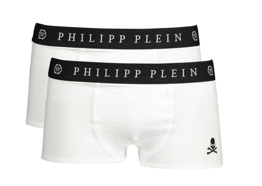 Philipp Plein White Cotton Boxers - Stylish Comfort
