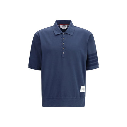 Thom Browne Blue Cotton Polo Shirt - A Timeless Essential