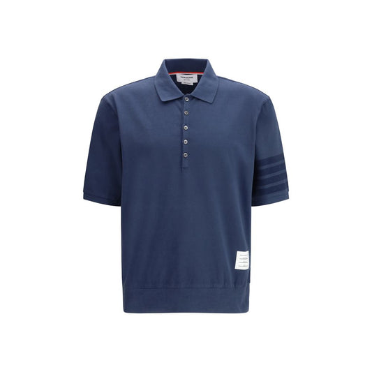 Thom Browne Blue Cotton Polo Shirt - A Timeless Essential