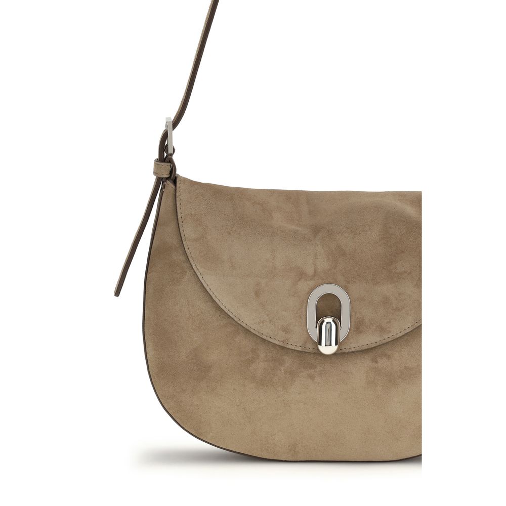 Savette Beige Calf Leather Bos Taurus Shoulder Bag
