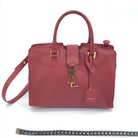 Yves Saint Laurent Preloved 2-Way Baby Cabas Handbag in Exquisite Red – B+ Grade Luxury