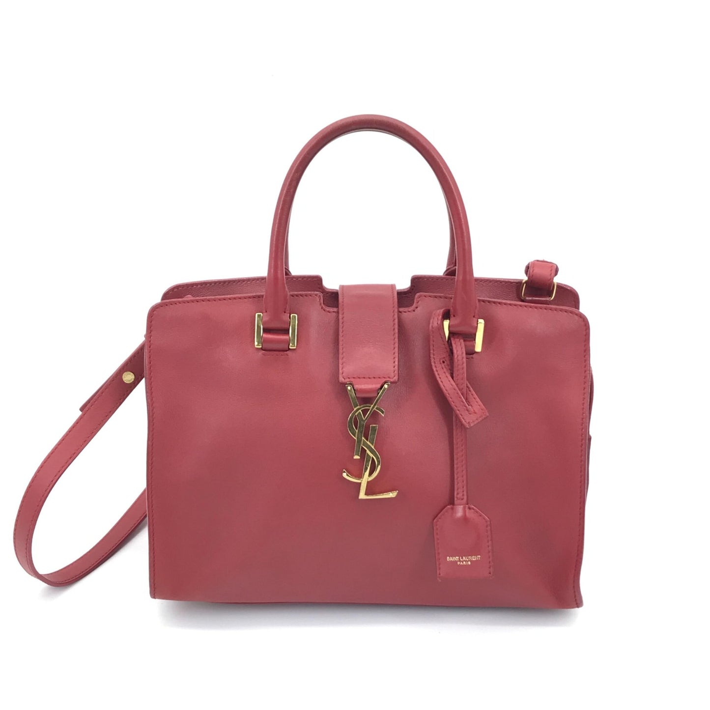 Yves Saint Laurent Preloved 2-Way Baby Cabas Handbag in Exquisite Red – B+ Grade Luxury