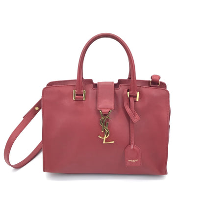 Yves Saint Laurent Preloved 2-Way Baby Cabas Handbag in Exquisite Red – B+ Grade Luxury