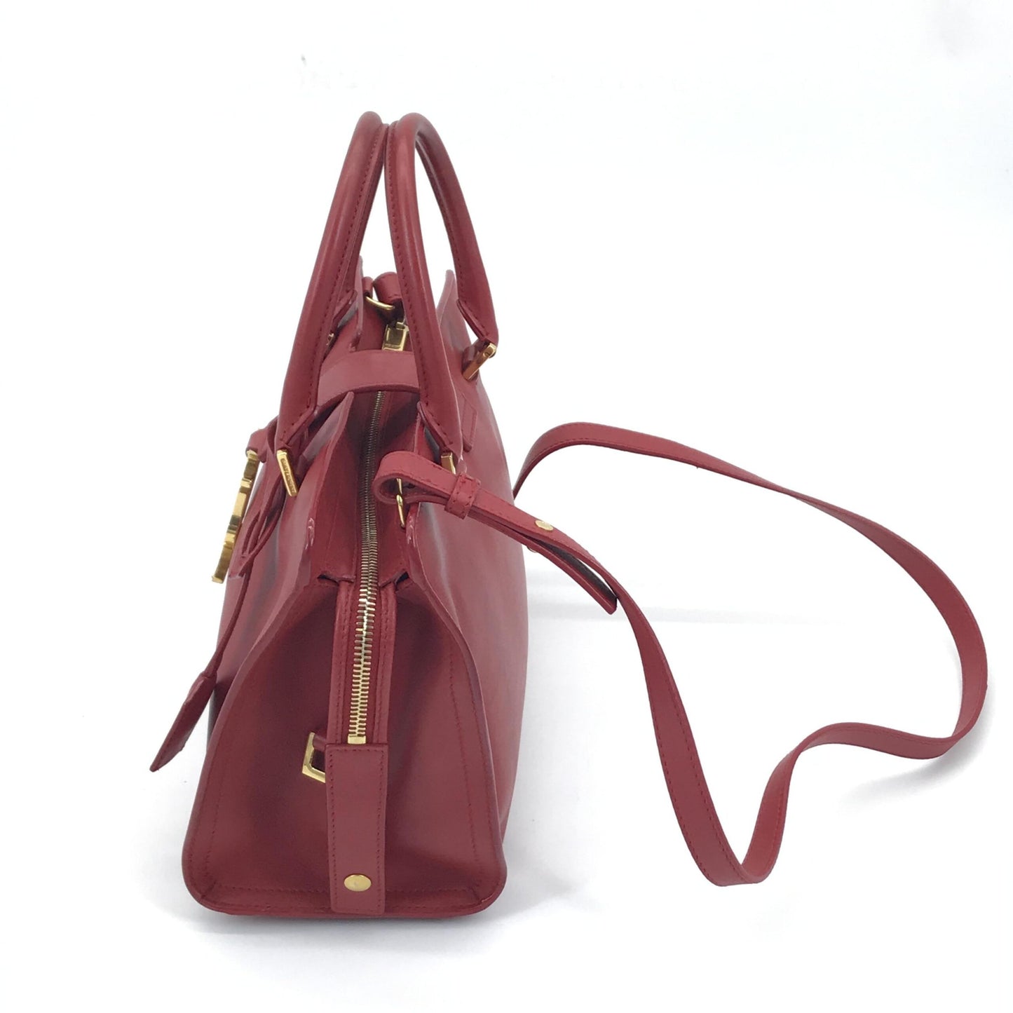 Yves Saint Laurent Preloved 2-Way Baby Cabas Handbag in Exquisite Red – B+ Grade Luxury