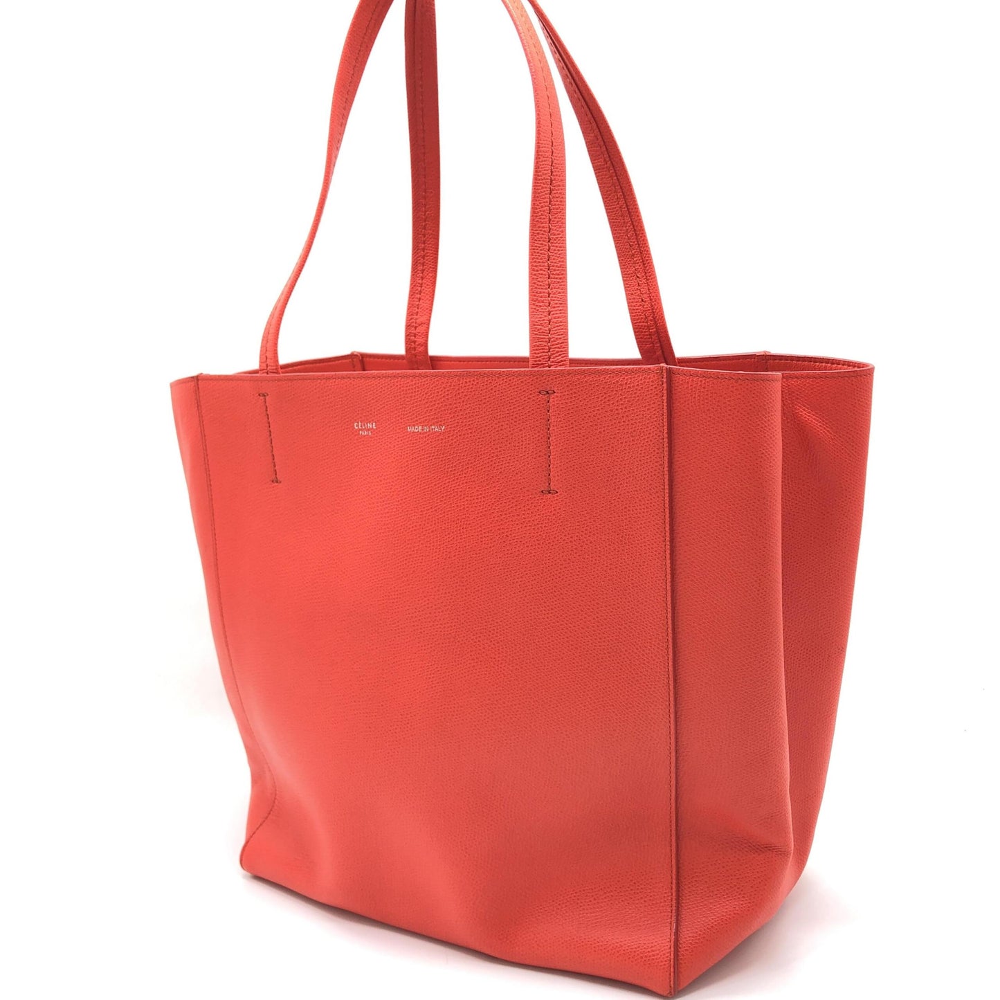 Celine Preloved Cabas Phantom Red Pebbled Leather Tote Bag - A Timeless Luxury Statement