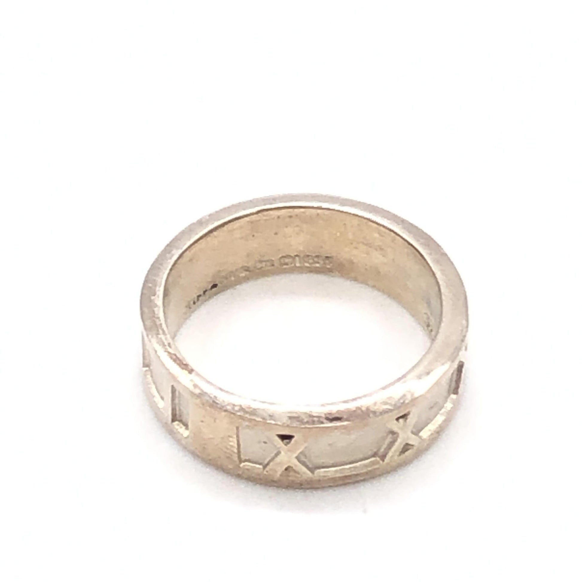 Tiffany & Co. Preloved Atlas Ring in SV925 - Elegant Roman Numerals, 4.5g, US Size 5