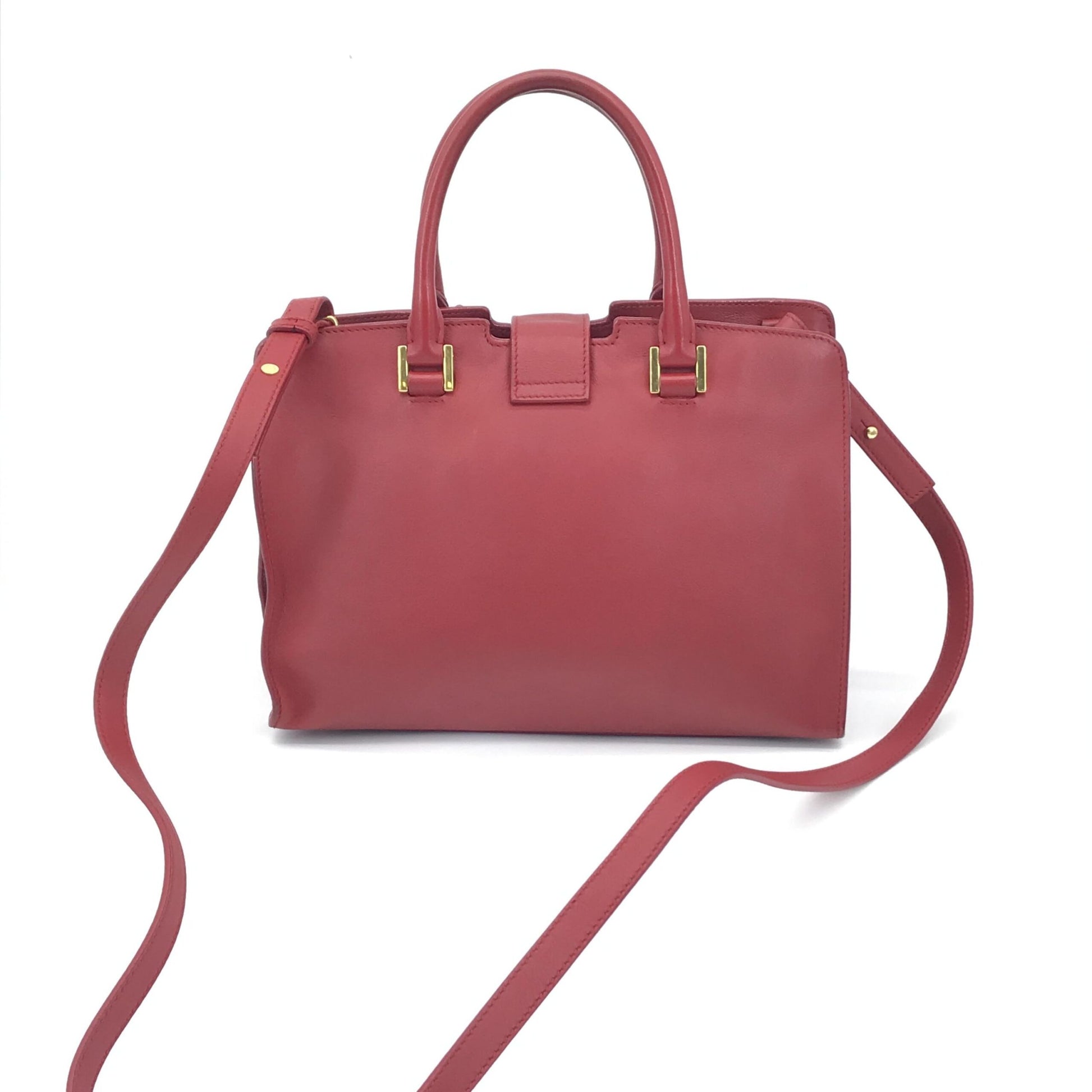 Yves Saint Laurent Preloved 2-Way Baby Cabas Handbag in Exquisite Red – B+ Grade Luxury
