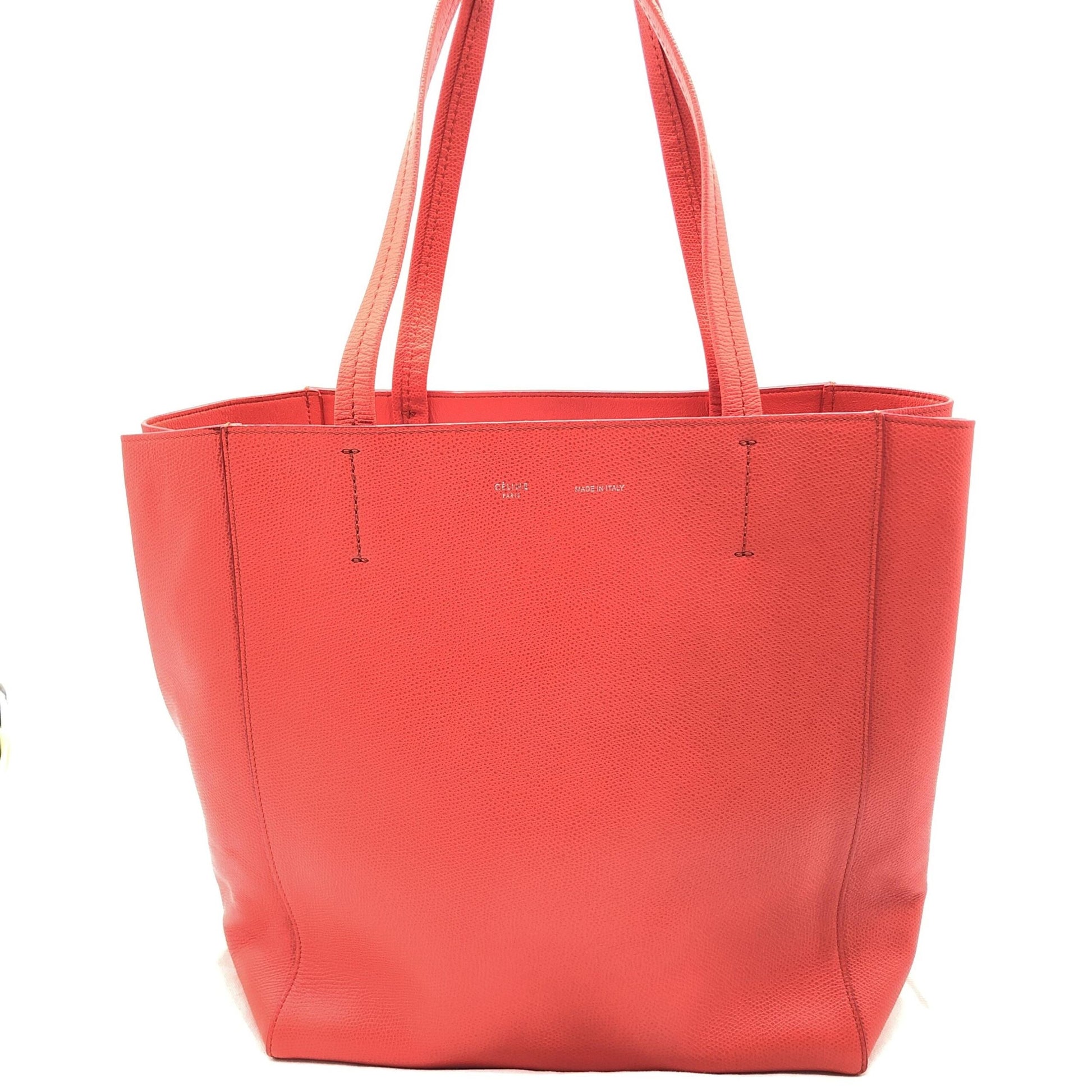 Celine Preloved Cabas Phantom Red Pebbled Leather Tote Bag - A Timeless Luxury Statement