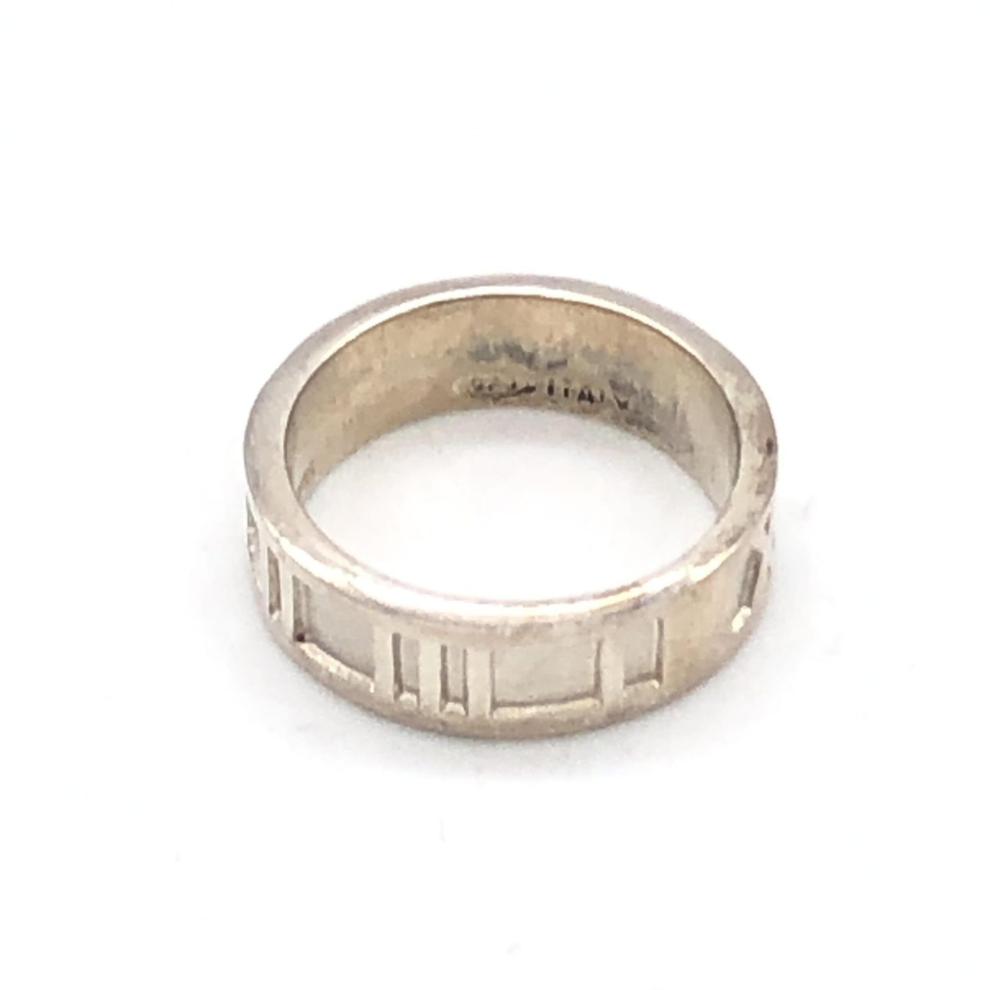 Tiffany & Co. Preloved Atlas Ring in SV925 - Elegant Roman Numerals, 4.5g, US Size 5