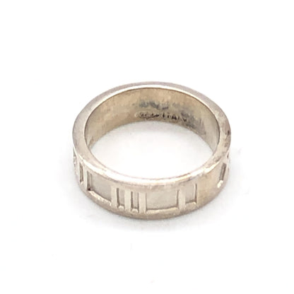Tiffany & Co. Preloved Atlas Ring in SV925 - Elegant Roman Numerals, 4.5g, US Size 5