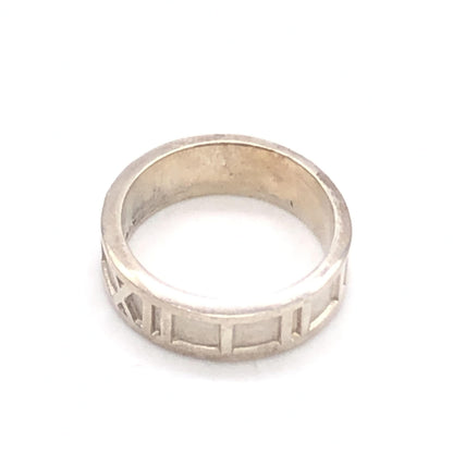 Tiffany & Co. Preloved Atlas Ring in SV925 - Elegant Roman Numerals, 4.5g, US Size 5