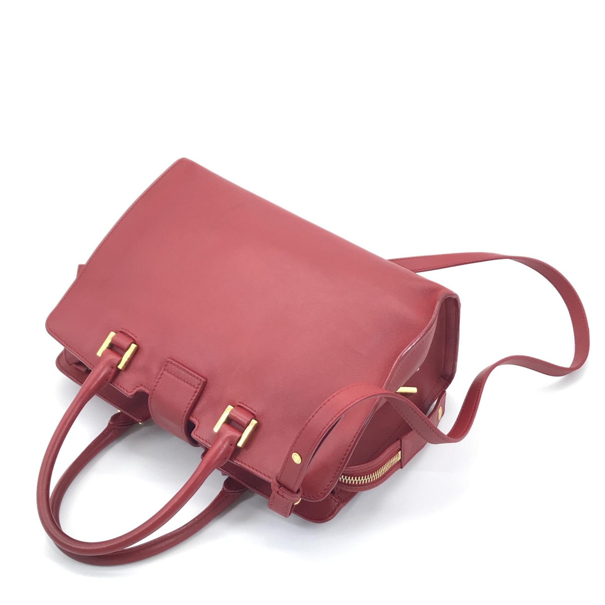 Yves Saint Laurent Preloved 2-Way Baby Cabas Handbag in Exquisite Red – B+ Grade Luxury