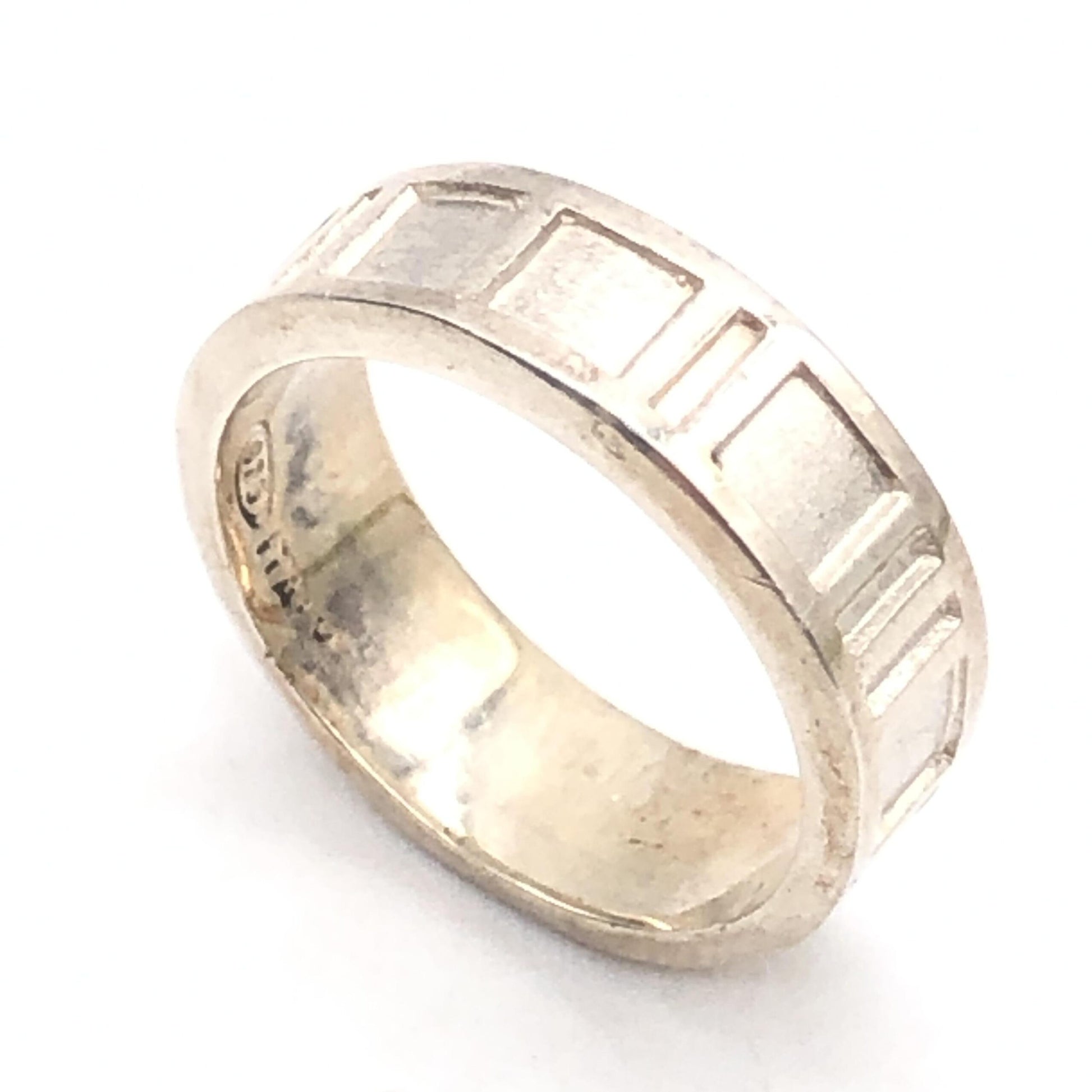 Tiffany & Co. Preloved Atlas Ring in SV925 - Elegant Roman Numerals, 4.5g, US Size 5