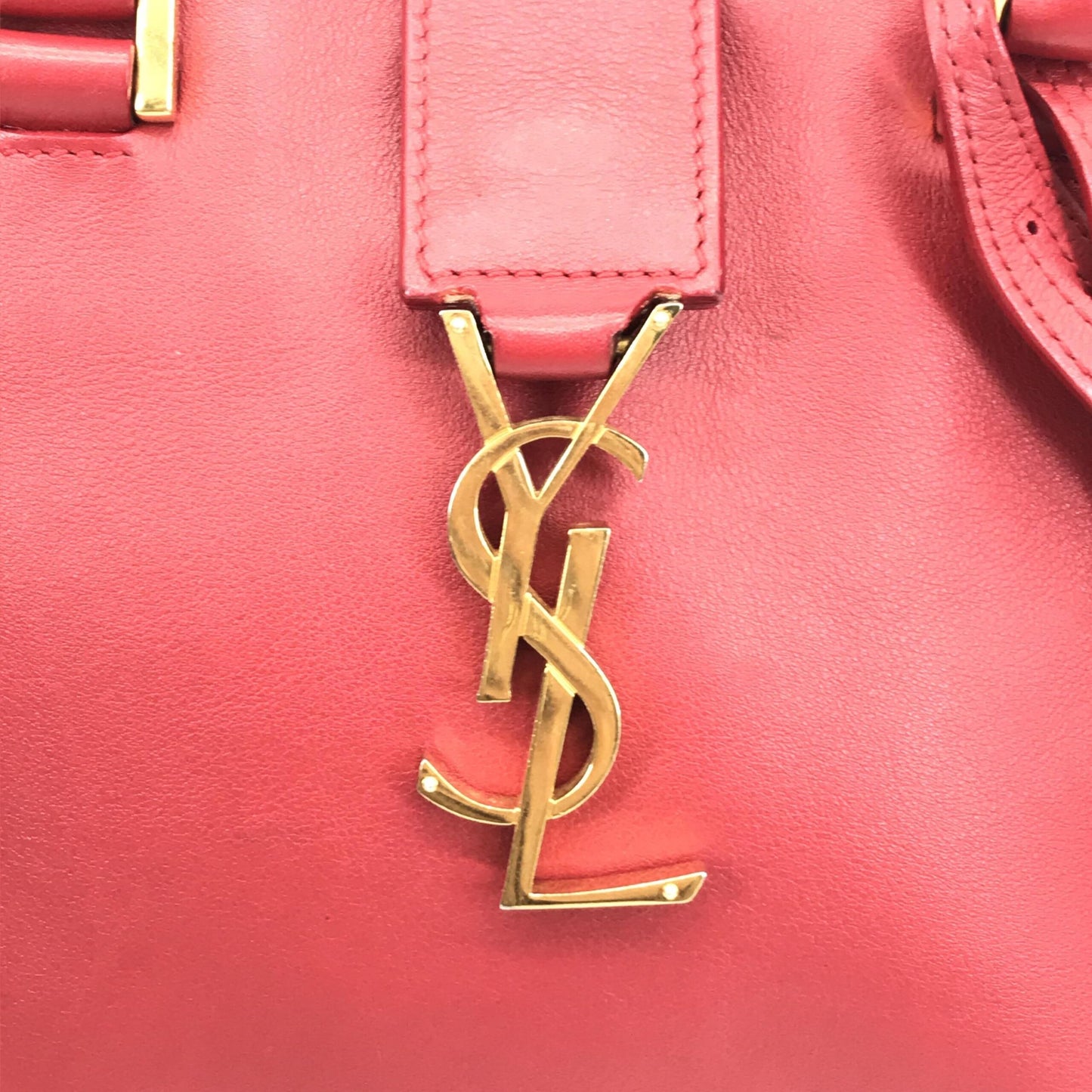 Yves Saint Laurent Preloved 2-Way Baby Cabas Handbag in Exquisite Red – B+ Grade Luxury