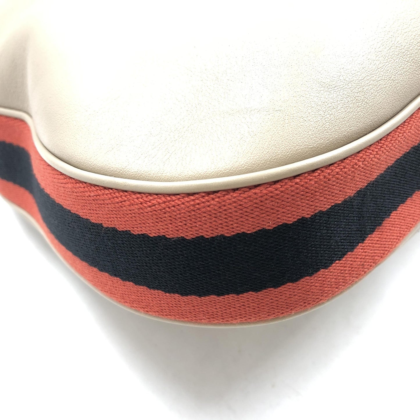 Gucci Aria Preloved Calfskin Web Large Attache Shoulder Bag in Beige - Exquisite Luxury