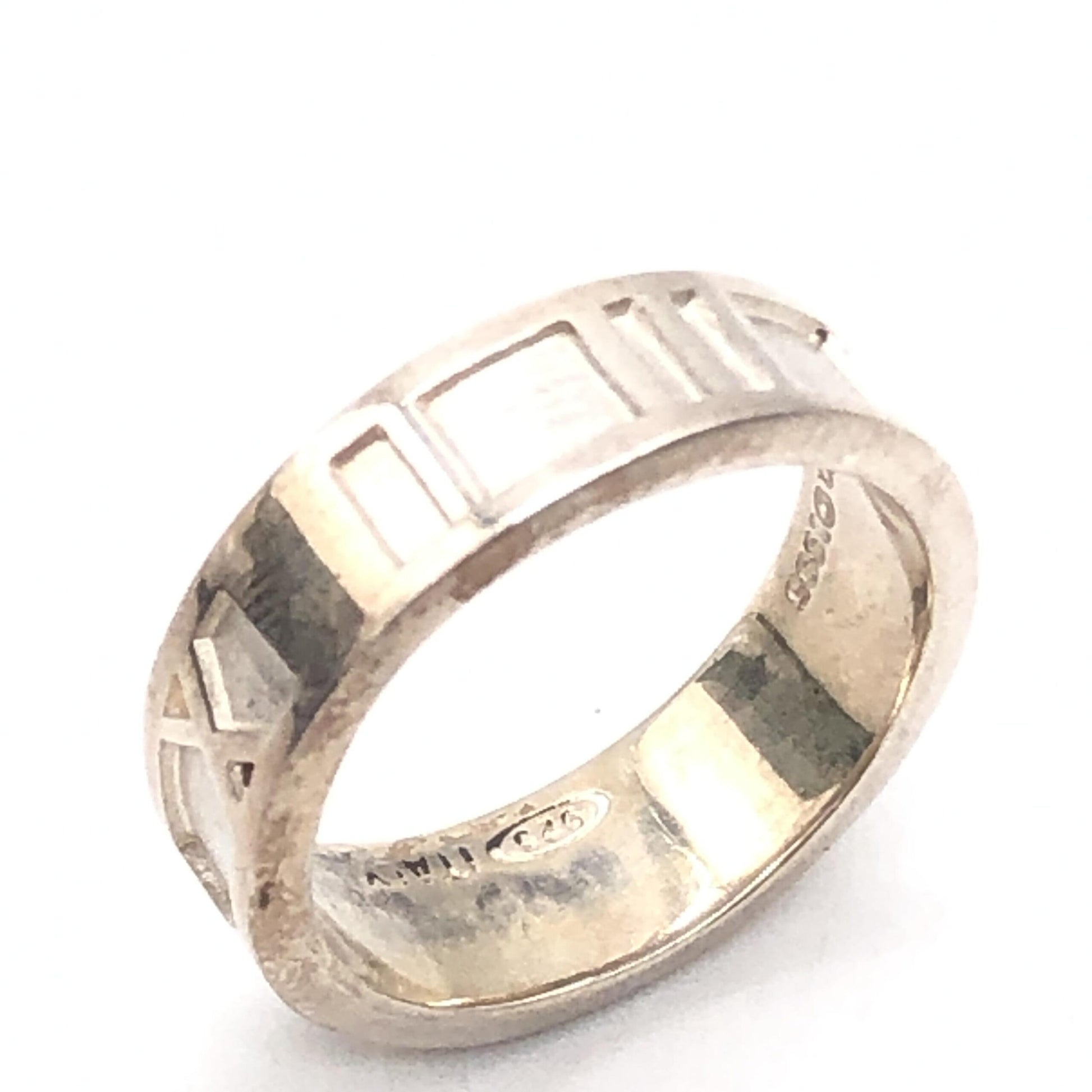 Tiffany & Co. Preloved Atlas Ring in SV925 - Elegant Roman Numerals, 4.5g, US Size 5