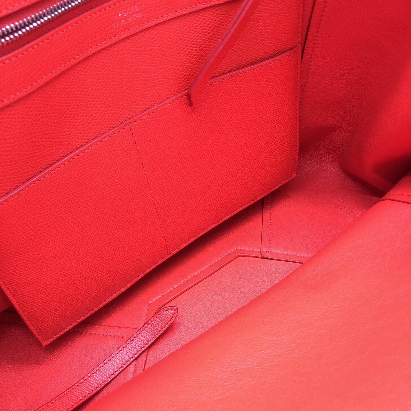 Celine Preloved Cabas Phantom Red Pebbled Leather Tote Bag - A Timeless Luxury Statement