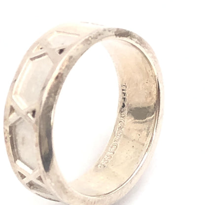 Tiffany & Co. Preloved Atlas Ring in SV925 - Elegant Roman Numerals, 4.5g, US Size 5