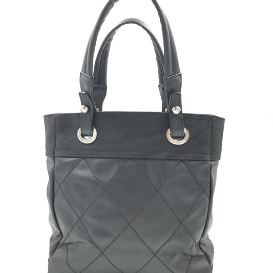 Chanel Preloved Black Canvas Paris-Biarritz Tote PM Handbag – Timeless Elegance in Immaculate Condition