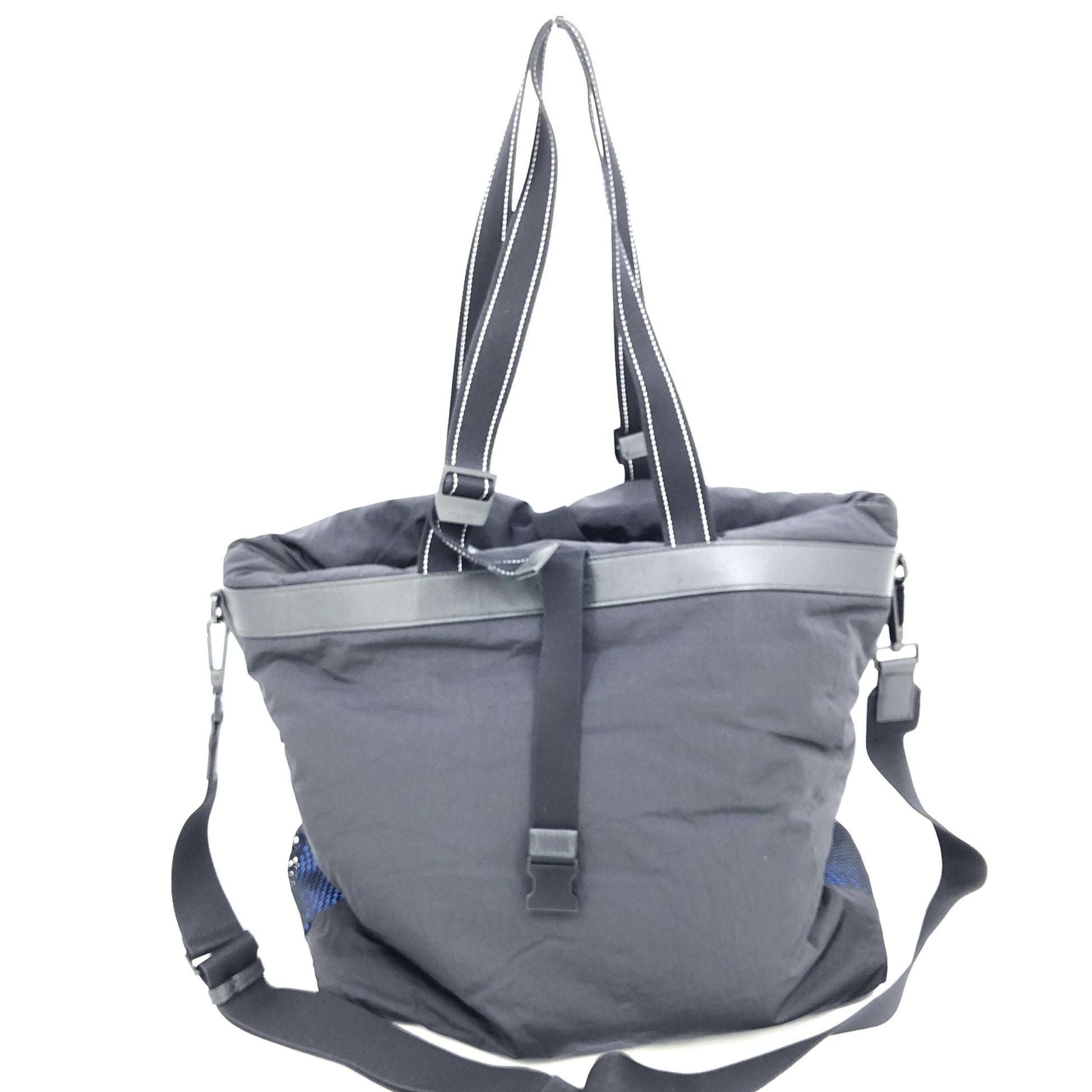 Bottega Veneta Preloved Black and Blue Nylon Convertible Tote – A Refined Masterpiece of Elegance