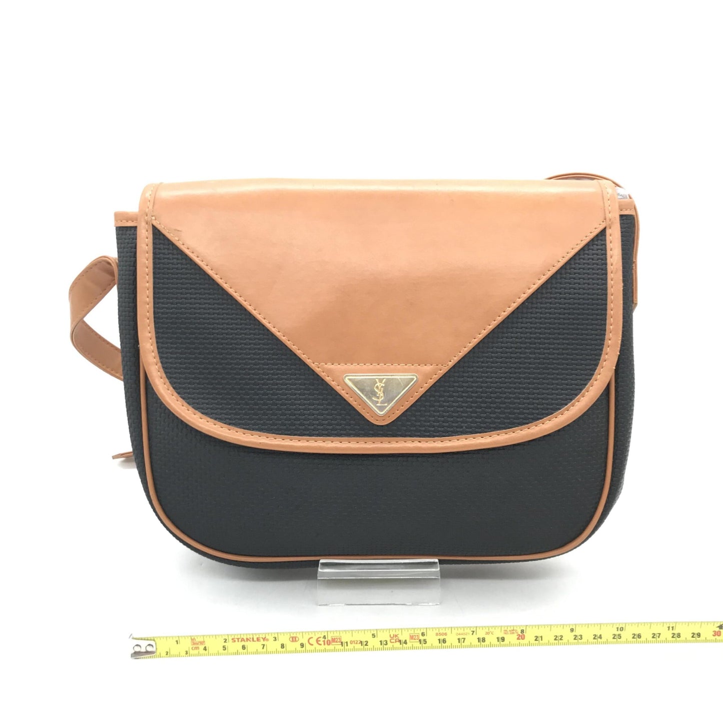 Yves Saint Laurent Preloved Monogram Envelope Chain Wallet in Black and Orange