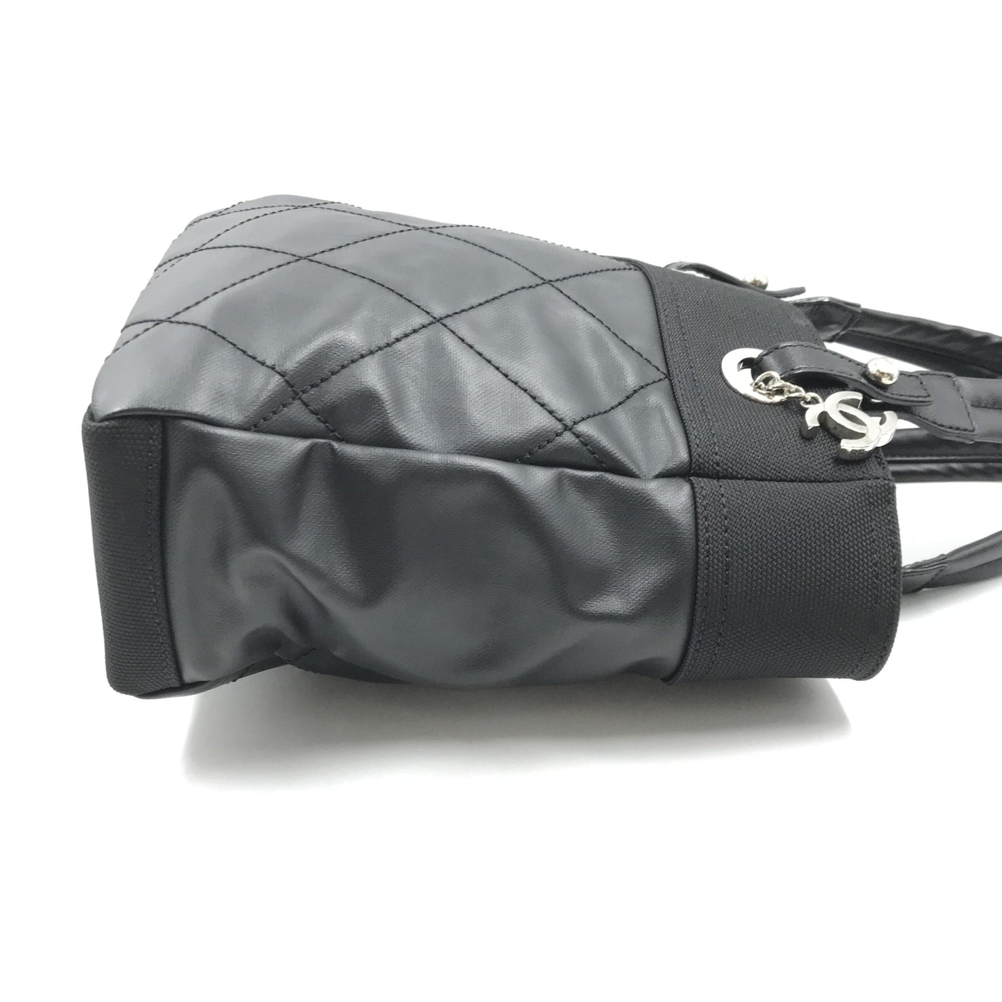 Chanel Preloved Black Canvas Paris-Biarritz Tote PM Handbag – Timeless Elegance in Immaculate Condition