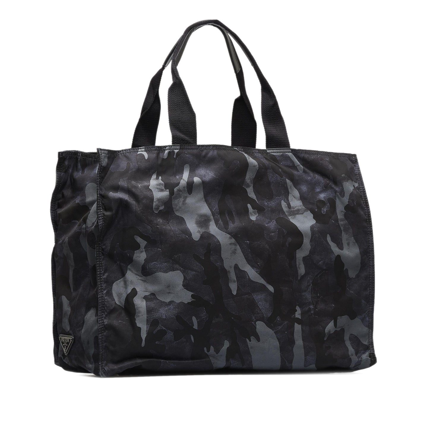 Prada Preloved Black Camouflage Tessuto Nylon Tote Bag - Luxury and Versatility Redefined