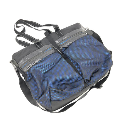 Bottega Veneta Preloved Black and Blue Nylon Convertible Tote – A Refined Masterpiece of Elegance