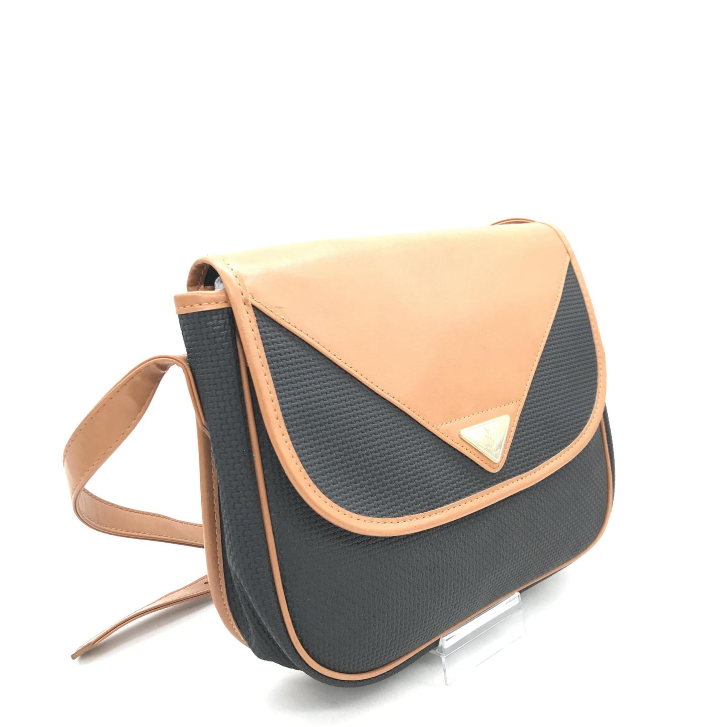 Yves Saint Laurent Preloved Monogram Envelope Chain Wallet in Black and Orange