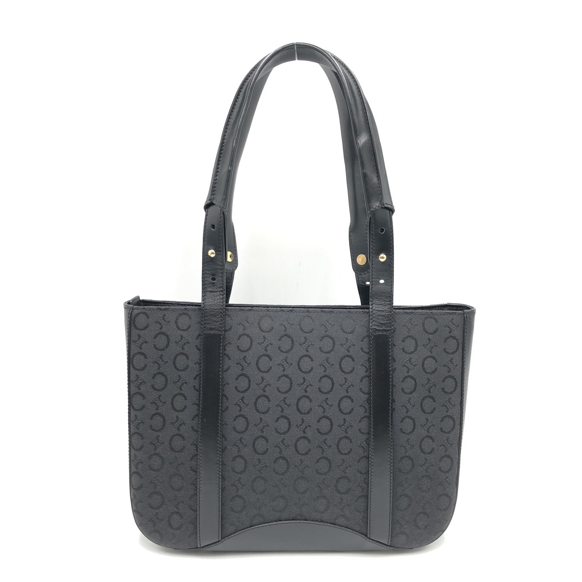 Celine Preloved Black C Macadam Canvas Tote Bag - A Timeless Luxury Essential