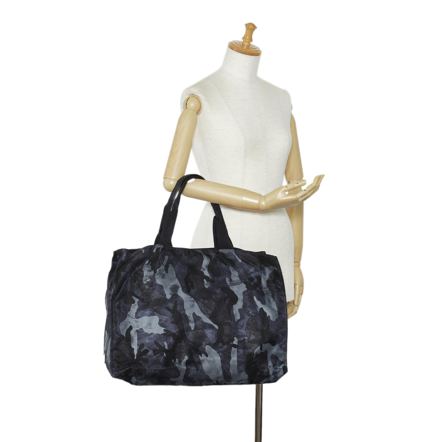 Prada Preloved Black Camouflage Tessuto Nylon Tote Bag - Luxury and Versatility Redefined