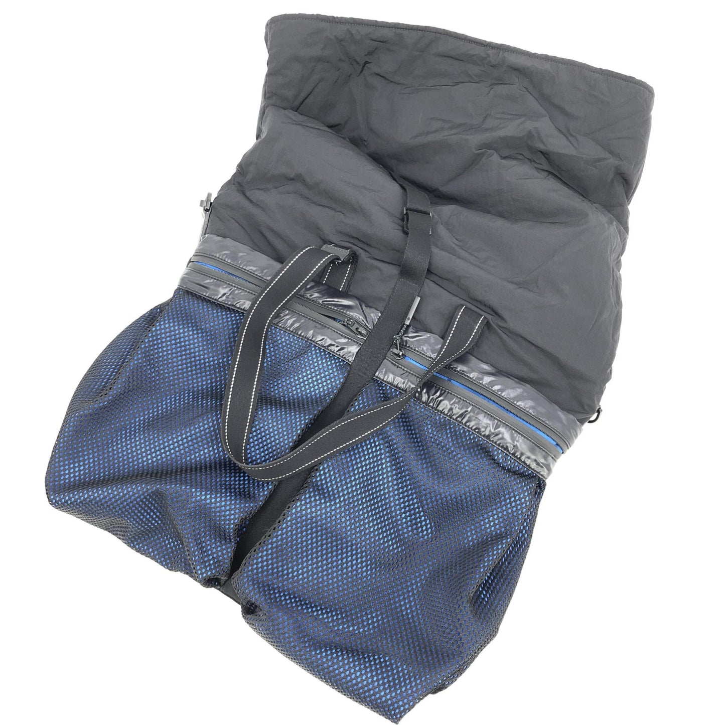 Bottega Veneta Preloved Black and Blue Nylon Convertible Tote – A Refined Masterpiece of Elegance