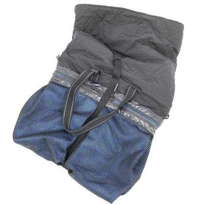 Bottega Veneta Preloved Black and Blue Nylon Convertible Tote – A Refined Masterpiece of Elegance