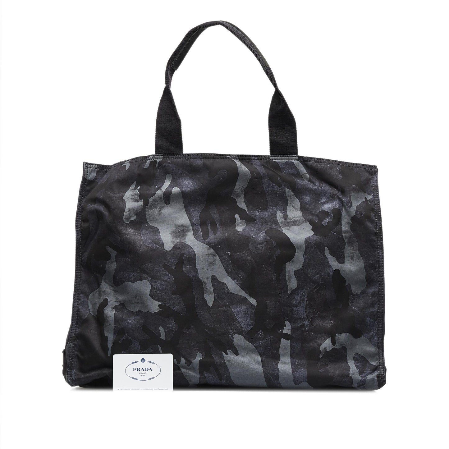 Prada Preloved Black Camouflage Tessuto Nylon Tote Bag - Luxury and Versatility Redefined