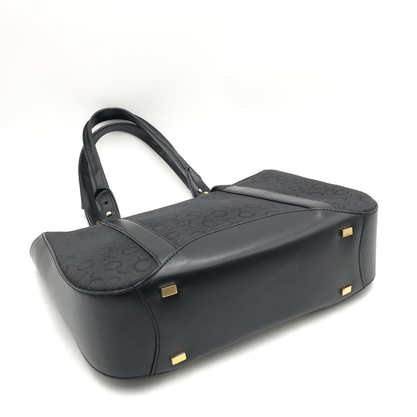 Celine Preloved Black C Macadam Canvas Tote Bag - A Timeless Luxury Essential