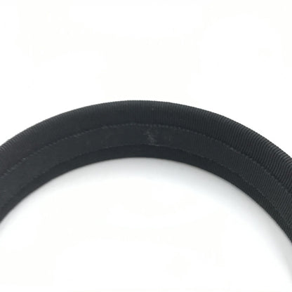Salvatore Ferragamo Preloved Black Grosgrain Headband with Gold Hardware – Timeless Elegance in B+ Condition
